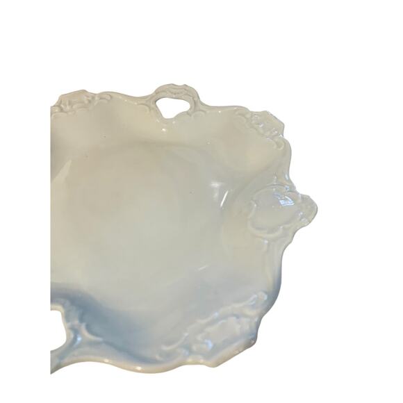 Kaiser Alka Kunst Vintage White Square Porcelain Handled Bon Bon Tray Dish - Picture 5 of 11